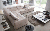 Brands Galla Leather Collection, Europe Domani Sectional w/Recliner, storage